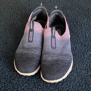 Skechers Go Walk Slip-On Shoes - Black and Pink